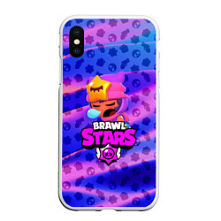 Чехол iPhone XS Max матовый BRAWL STARS:SANDY, цвет: 3D-белый