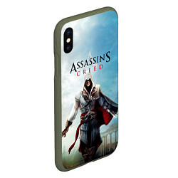 Чехол iPhone XS Max матовый Assassins Creed, цвет: 3D-темно-зеленый — фото 2