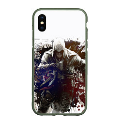 Чехол iPhone XS Max матовый Assassins Creed, цвет: 3D-темно-зеленый