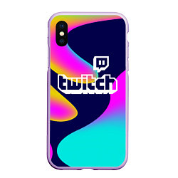 Чехол iPhone XS Max матовый TWITCH, цвет: 3D-сиреневый