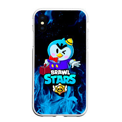 Чехол iPhone XS Max матовый BRAWL STARS MRP, цвет: 3D-белый