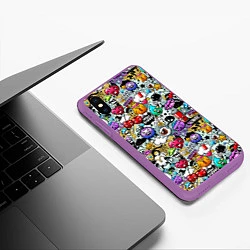 Чехол iPhone XS Max матовый Stickerboom, цвет: 3D-фиолетовый — фото 2