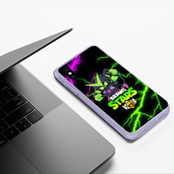 Чехол iPhone XS Max матовый BRAWL STARS VIRUS 8-BIT, цвет: 3D-светло-сиреневый — фото 2