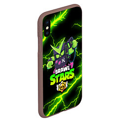 Чехол iPhone XS Max матовый BRAWL STARS VIRUS 8-BIT, цвет: 3D-коричневый — фото 2