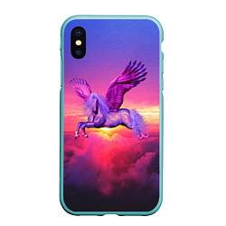 Чехол iPhone XS Max матовый Dusk Sky Horse, цвет: 3D-мятный