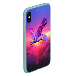 Чехол iPhone XS Max матовый Dusk Sky Horse, цвет: 3D-мятный — фото 2