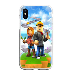 Чехол iPhone XS Max матовый ROBLOX, цвет: 3D-белый