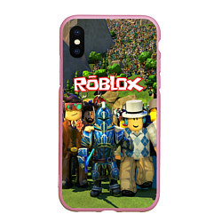 Чехол iPhone XS Max матовый ROBLOX, цвет: 3D-розовый