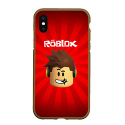 Чехол iPhone XS Max матовый ROBLOX, цвет: 3D-коричневый