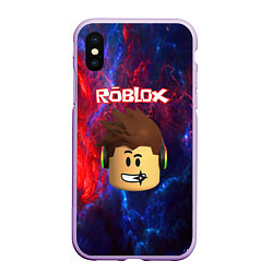 Чехол iPhone XS Max матовый ROBLOX, цвет: 3D-сиреневый