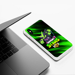 Чехол iPhone XS Max матовый BRAWL STARS VIRUS 8-BIT, цвет: 3D-белый — фото 2