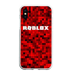 Чехол iPhone XS Max матовый Roblox, цвет: 3D-белый