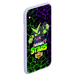 Чехол iPhone XS Max матовый BRAWL STARS VIRUS 8-BIT, цвет: 3D-светло-сиреневый — фото 2