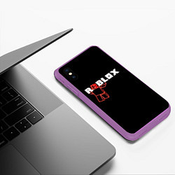 Чехол iPhone XS Max матовый Роблокс Roblox, цвет: 3D-фиолетовый — фото 2