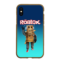 Чехол iPhone XS Max матовый ROBLOX, цвет: 3D-коричневый