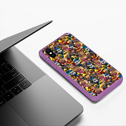 Чехол iPhone XS Max матовый ROBLOX, цвет: 3D-фиолетовый — фото 2