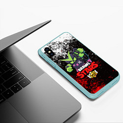 Чехол iPhone XS Max матовый BRAWL STARS VIRUS 8-BIT, цвет: 3D-мятный — фото 2