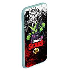 Чехол iPhone XS Max матовый BRAWL STARS VIRUS 8-BIT, цвет: 3D-мятный — фото 2