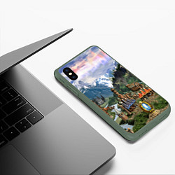 Чехол iPhone XS Max матовый HEROES, цвет: 3D-темно-зеленый — фото 2