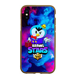 Чехол iPhone XS Max матовый BRAWL STARS MRP, цвет: 3D-коричневый