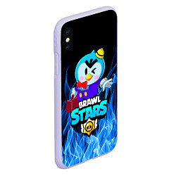 Чехол iPhone XS Max матовый BRAWL STARS MRP, цвет: 3D-светло-сиреневый — фото 2