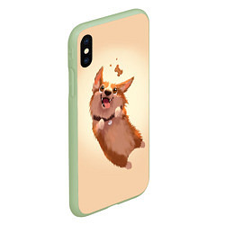 Чехол iPhone XS Max матовый КОРГИ, цвет: 3D-салатовый — фото 2