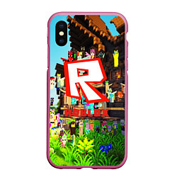 Чехол iPhone XS Max матовый ROBLOX, цвет: 3D-малиновый