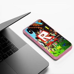 Чехол iPhone XS Max матовый ROBLOX, цвет: 3D-малиновый — фото 2