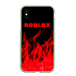 Чехол iPhone XS Max матовый ROBLOX, цвет: 3D-салатовый