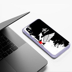 Чехол iPhone XS Max матовый Войска связи, цвет: 3D-светло-сиреневый — фото 2