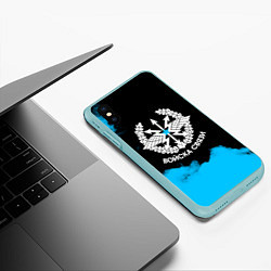 Чехол iPhone XS Max матовый Войска связи, цвет: 3D-мятный — фото 2