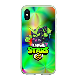 Чехол iPhone XS Max матовый BRAWL STARS VIRUS 8-BIT, цвет: 3D-салатовый