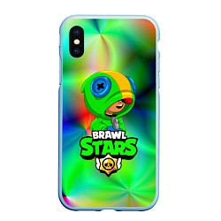 Чехол iPhone XS Max матовый BRAWL STARS, цвет: 3D-голубой