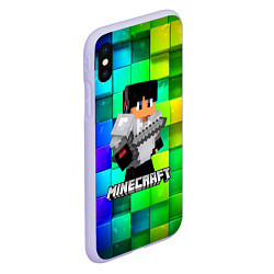 Чехол iPhone XS Max матовый Minecraft Майнкрафт, цвет: 3D-светло-сиреневый — фото 2