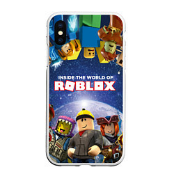 Чехол iPhone XS Max матовый ROBLOX, цвет: 3D-белый