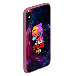 Чехол iPhone XS Max матовый BRAWL STARS SANDY, цвет: 3D-малиновый — фото 2