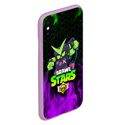 Чехол iPhone XS Max матовый BRAWL STARS VIRUS 8-BIT, цвет: 3D-сиреневый — фото 2