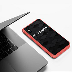Чехол iPhone XS Max матовый TOYOTA, цвет: 3D-красный — фото 2