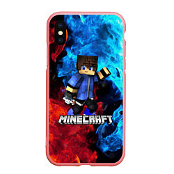 Чехол iPhone XS Max матовый Minecraft Майнкрафт, цвет: 3D-баблгам