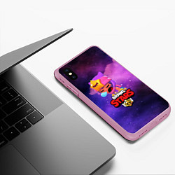 Чехол iPhone XS Max матовый BRAWL STARS SANDY, цвет: 3D-розовый — фото 2