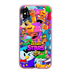 Чехол iPhone XS Max матовый BRAWL STARS SANDY, цвет: 3D-розовый