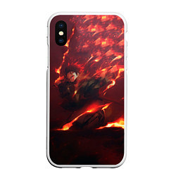 Чехол iPhone XS Max матовый Танджиро Камадо, цвет: 3D-белый