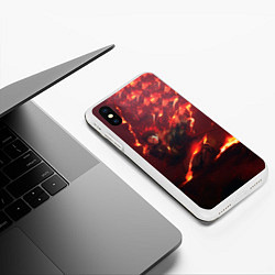 Чехол iPhone XS Max матовый Танджиро Камадо, цвет: 3D-белый — фото 2