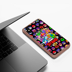 Чехол iPhone XS Max матовый BRAWL STARS, цвет: 3D-коричневый — фото 2