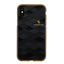 Чехол iPhone XS Max матовый PORSCHE, цвет: 3D-коричневый