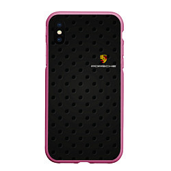 Чехол iPhone XS Max матовый PORSCHE, цвет: 3D-малиновый