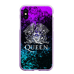 Чехол iPhone XS Max матовый QUEEN, цвет: 3D-сиреневый