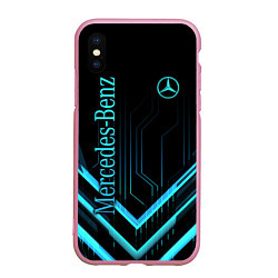 Чехол iPhone XS Max матовый Mercedes-Benz, цвет: 3D-розовый