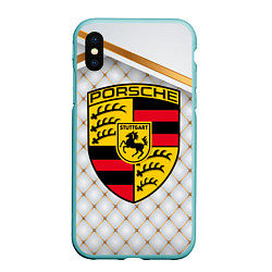 Чехол iPhone XS Max матовый PORSCHE, цвет: 3D-мятный