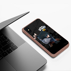 Чехол iPhone XS Max матовый Brawl Stars Crow Ворон, цвет: 3D-коричневый — фото 2